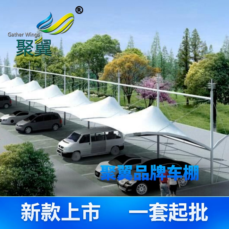 抗冲击性 广州专业膜结构汽车停车棚景观棚厂家厂商 钢结构、膜结构8