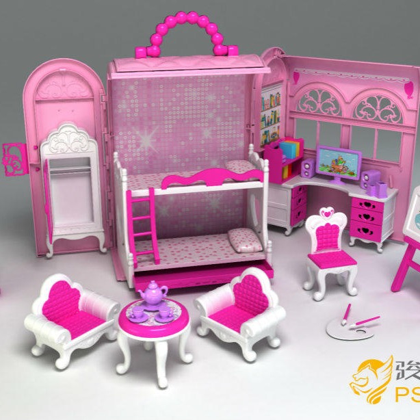 梳妆玩具 梦幻芭比屋过家家玩具设计生产定制塑料玩具开发生产