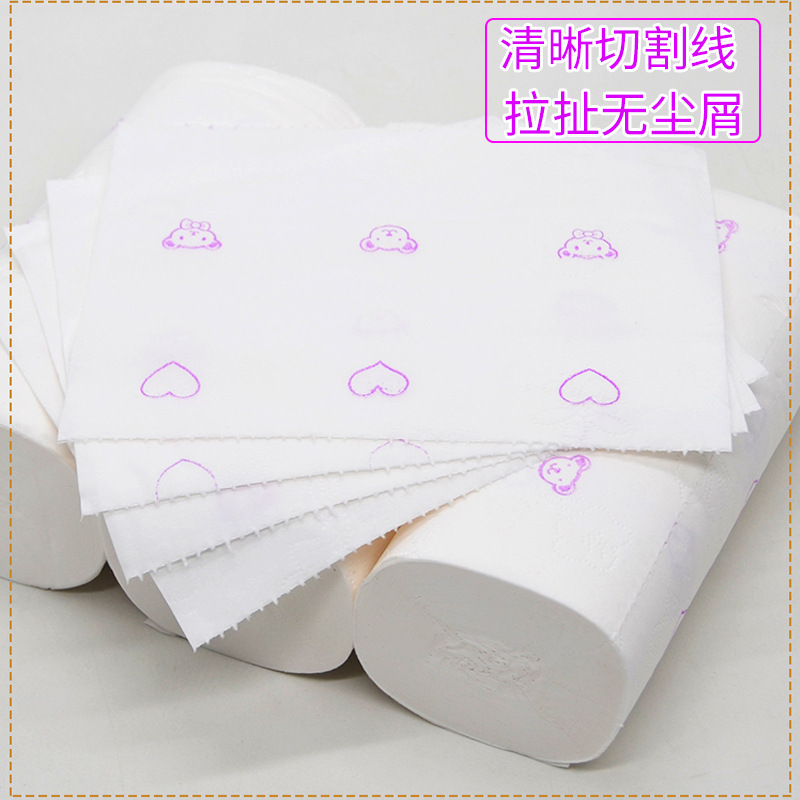 1提纸巾 卫生纸卷纸创意印花1700g四层*12卷4