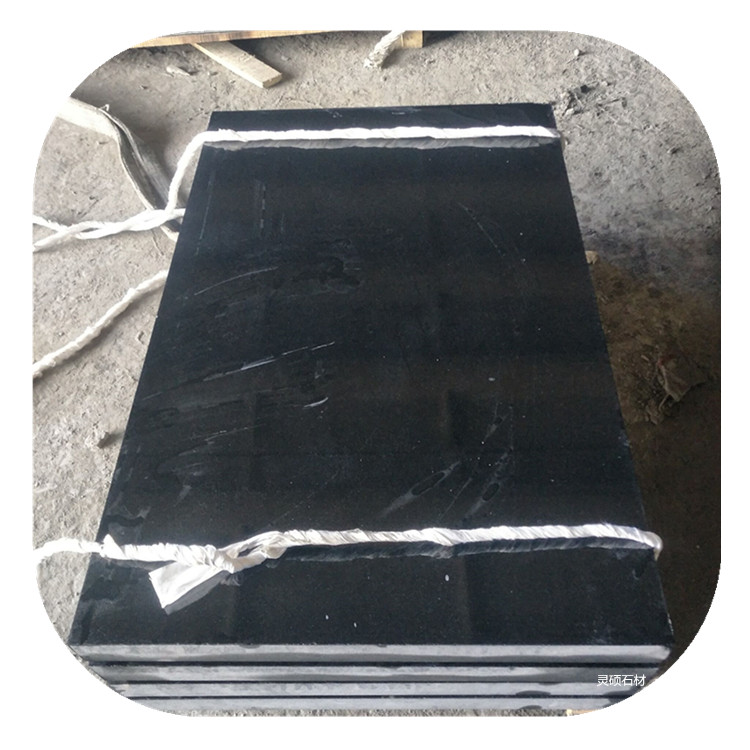 水磨面 黑色花岗岩生产厂家 灵硕批发中国黑石材磨光板3