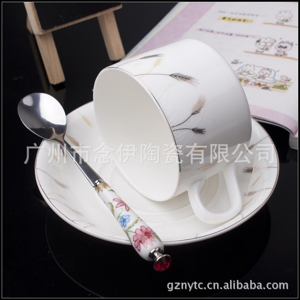欧式杯碟 陶瓷咖啡杯 来样印刷LOGO 咖啡杯碟专业定做 澳式杯碟3
