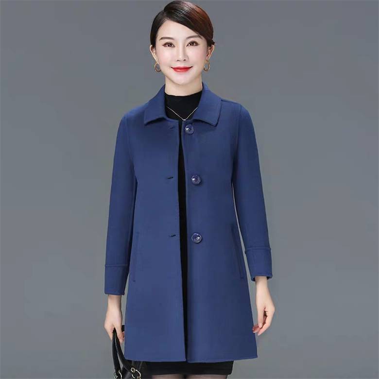 黑龙江绥化服装城早市女式保暖外套 中高端新款货源批发女生便宜呢子大衣女