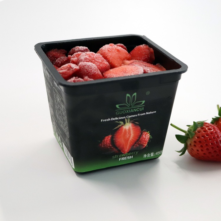 冷冻草莓片 速冻草莓 450g黑盒装即食款 水果冰淇淋 冰冻草莓 草莓罐头 圃丰食品果鲜萃GUOXIANCUI