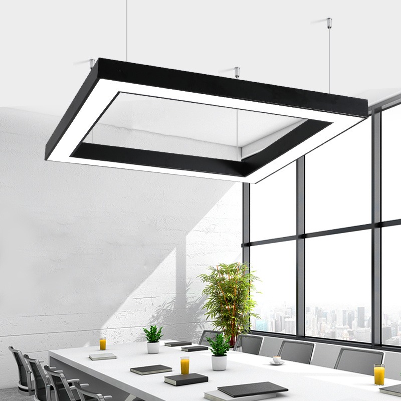 会议室办公吊灯店铺商用方通灯现代简约长方形LED工程灯具定制