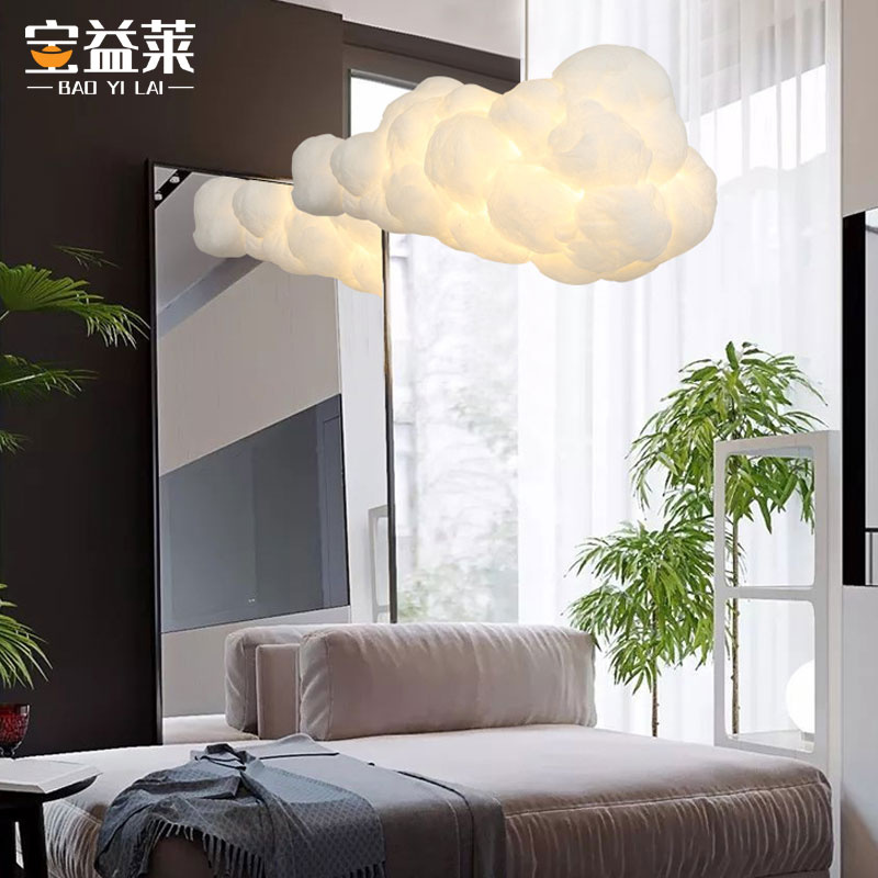 房吊燈批發 寶益萊網紅棉花白云燈 創意 LED云朵燈 童裝店裝飾燈具6