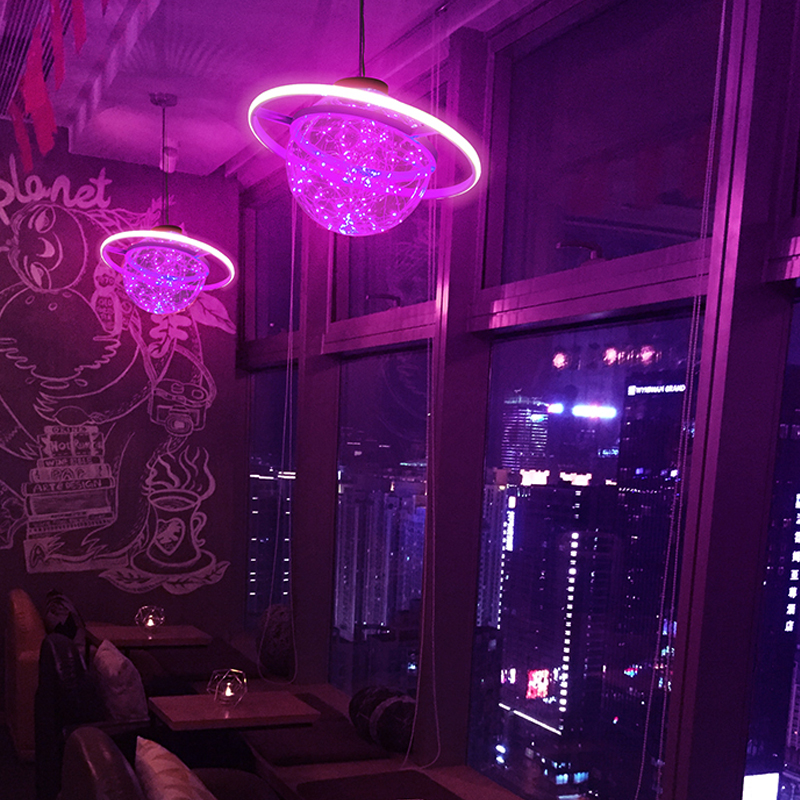 LED吊灯 七彩LED星空吊灯音乐餐厅吧台灯具创意满天星氛围装饰灯4