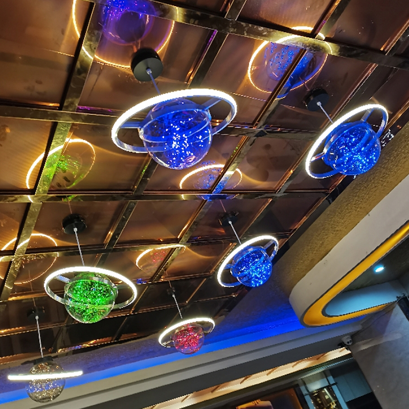 LED吊灯 七彩LED星空吊灯音乐餐厅吧台灯具创意满天星氛围装饰灯5