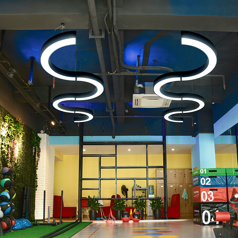 写字楼led办公吊灯非标定制造型灯具网咖健身房创意工程灯1