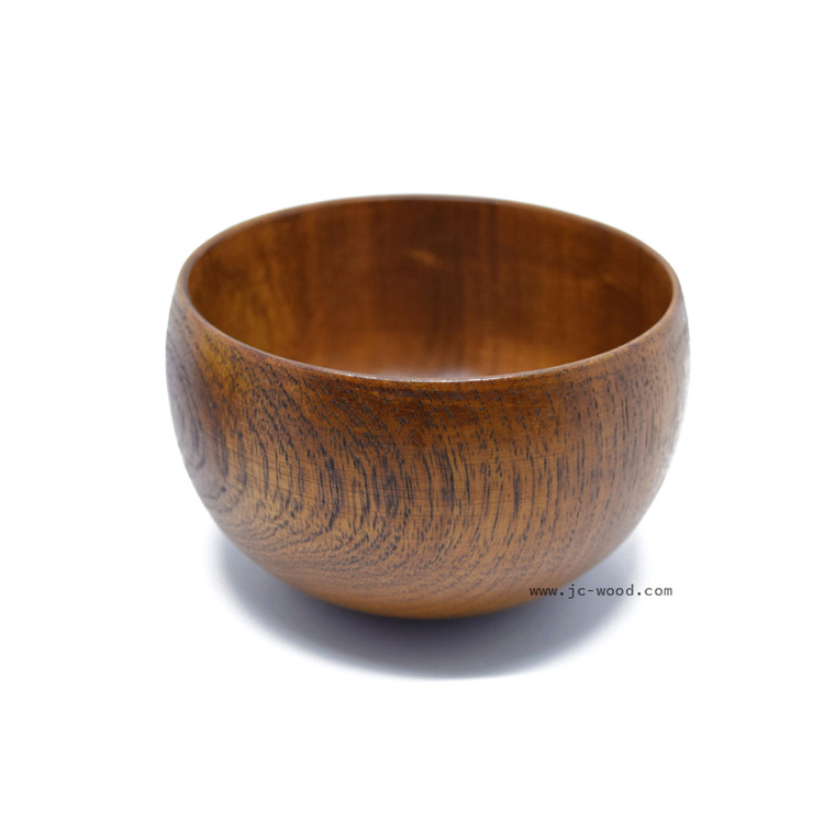 厂家设计销售定制实木质圆碗木质工艺品碗小饭碗耐摔隔热3