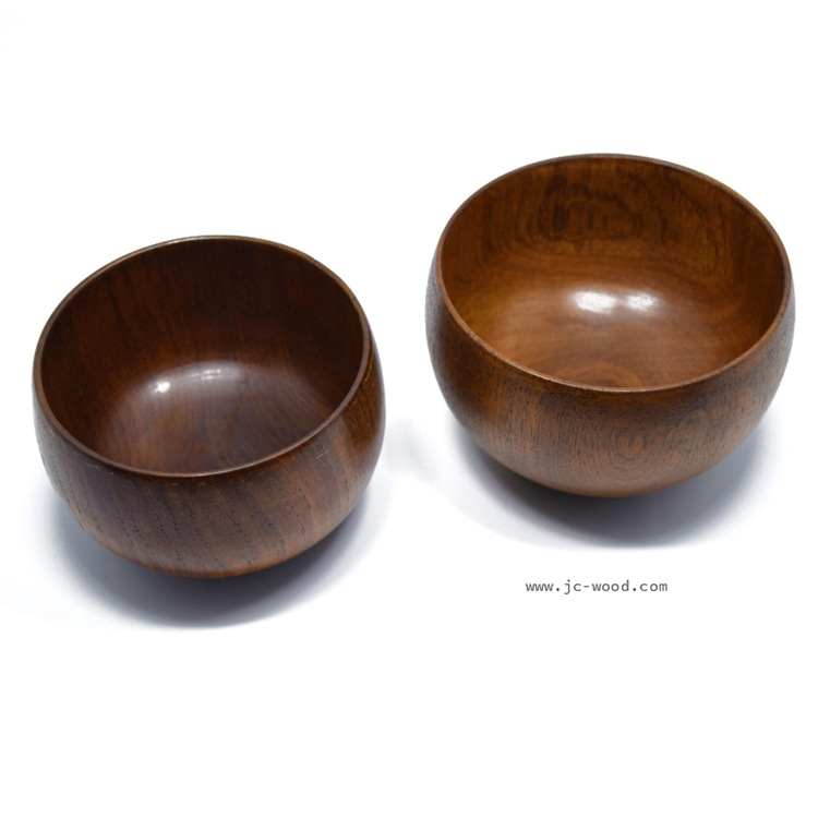 厂家设计销售定制实木质圆碗木质工艺品碗小饭碗耐摔隔热2