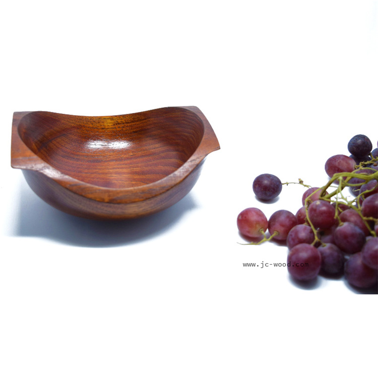 碗、碟、盘 厂家定制经典款式特色不规则形状整木木碗木质金宝碗元宝碗5
