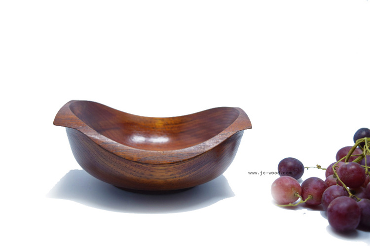 碗、碟、盘 厂家定制经典款式特色不规则形状整木木碗木质金宝碗元宝碗1
