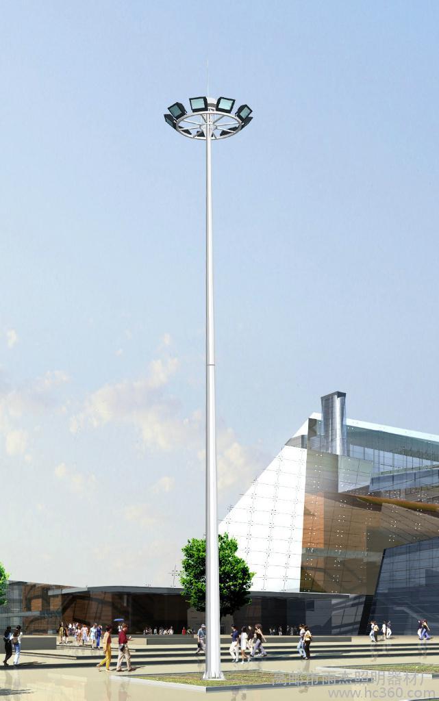 停车场照明高杆灯 乾旭照明15-40米高杆灯 公园广场照明中杆灯8
