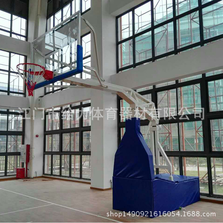 广东省电动液压篮球架厂家直销收动液压升降式篮球架室外移动球架