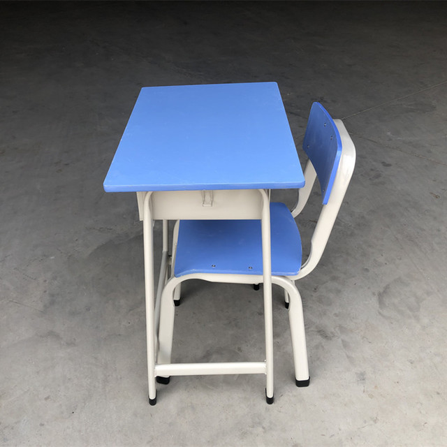 天蓝色学生课桌椅浅蓝色桌面课桌椅学校补习培训机构课桌厂家直销3
