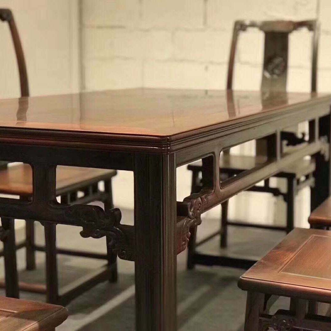 成套餐桌椅 仙游古典家具长餐桌七件套1