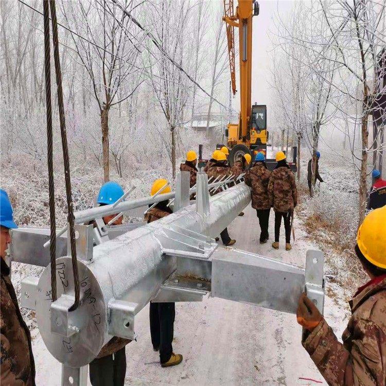河北华强220KV单回路钢管杆生产厂家 电力钢杆型号 出售耐张钢杆 钢管塔价格9