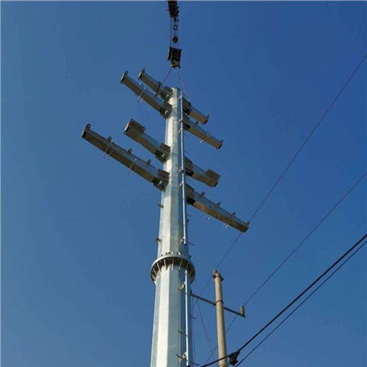 河北华强220KV单回路钢管杆生产厂家 电力钢杆型号 出售耐张钢杆 钢管塔价格3