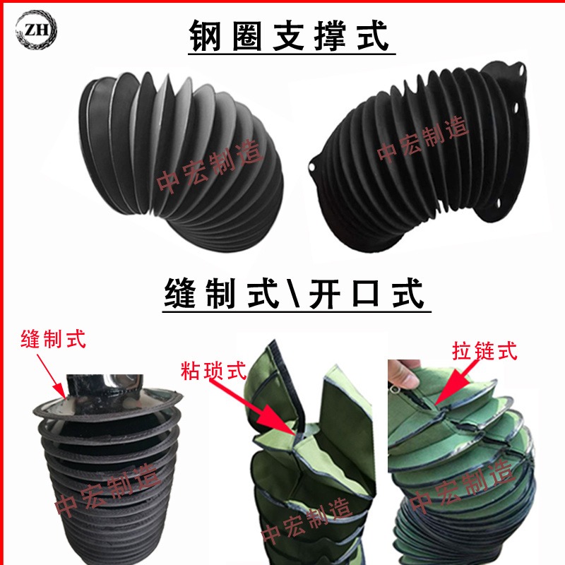 挖机液压缸保护套-丝杠防护罩-圆筒伸缩式防油-耐高温套-帆布防水