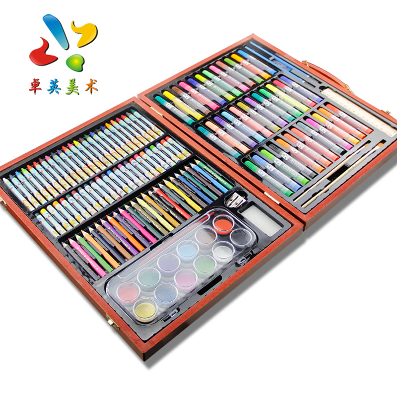 木盒36色水彩笔套装儿童绘画礼盒美术用品画画笔工具女孩生日礼物4