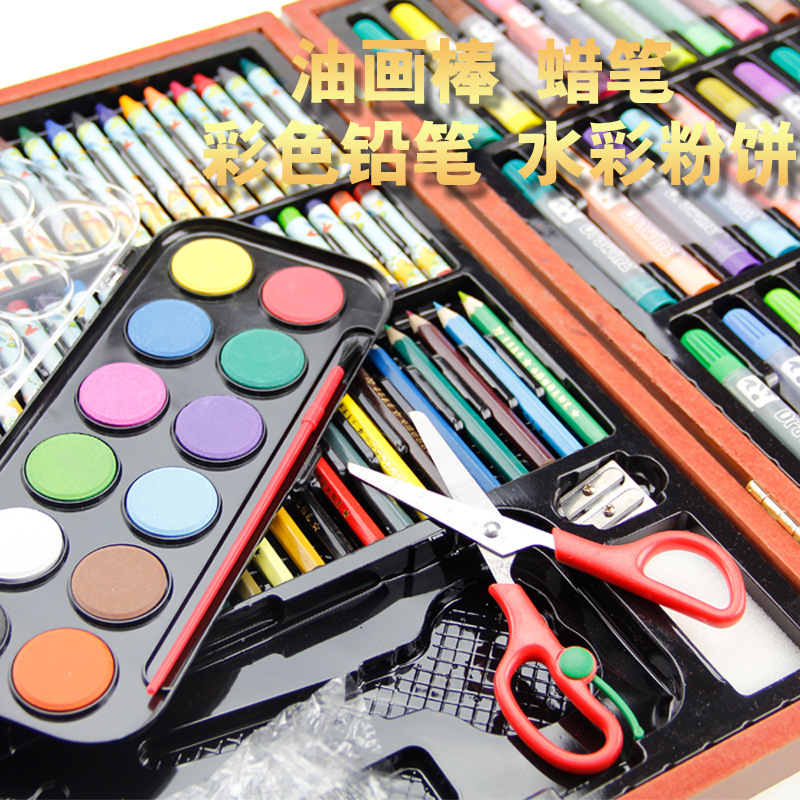 木盒36色水彩笔套装儿童绘画礼盒美术用品画画笔工具女孩生日礼物3