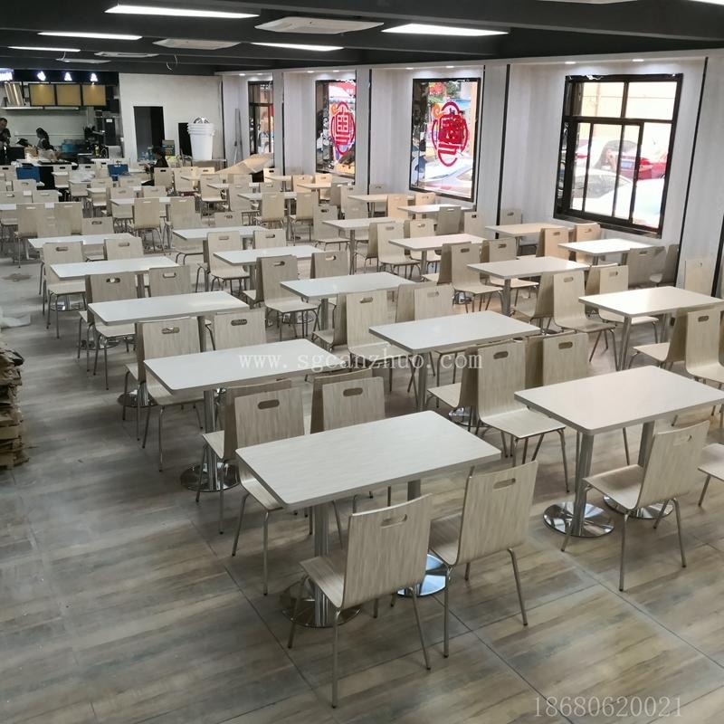 产业园职工食堂餐桌椅 单位食堂快餐桌椅 厂家批发 成套餐桌椅