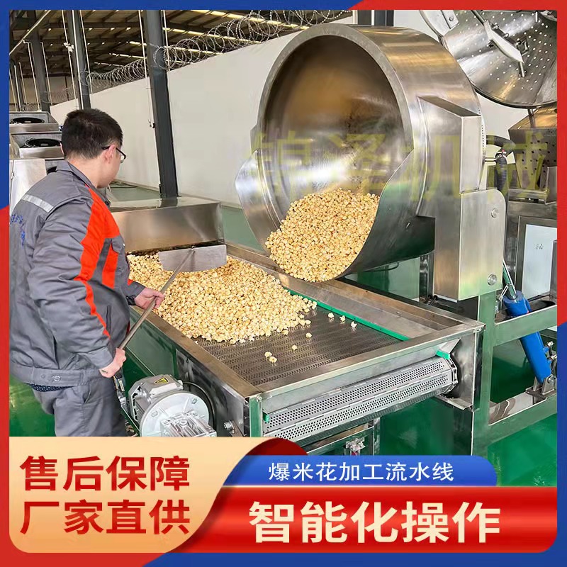 大型爆米花机 休闲食品加工设备 锦泽机械商用燃气爆米花生产线6