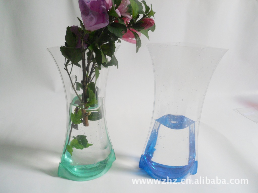 特色居家办公酒店用塑料花瓶 pvc创意花瓶批发 可折叠魔法花瓶2