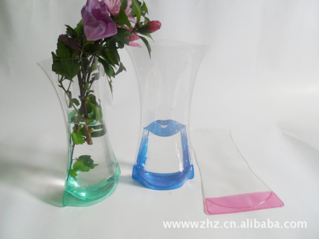 特色居家办公酒店用塑料花瓶 pvc创意花瓶批发 可折叠魔法花瓶1