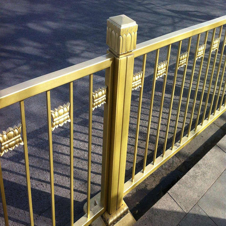 路广 热镀锌金色市政道路护栏 市政人行道路护栏 带广告牌7