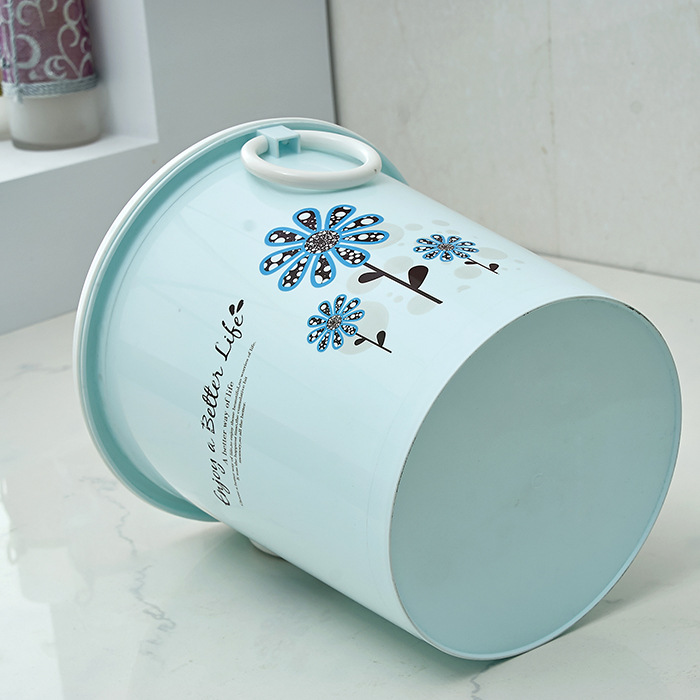 拉环塑料家用创意时尚花纸垃圾桶 厂家直销 纸篓果皮桶卫生桶6