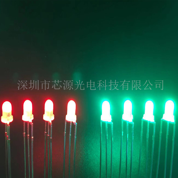3mm 发光二极管 灯珠 f3红绿双色共阴雾状 LED灯珠厂家 直插led2
