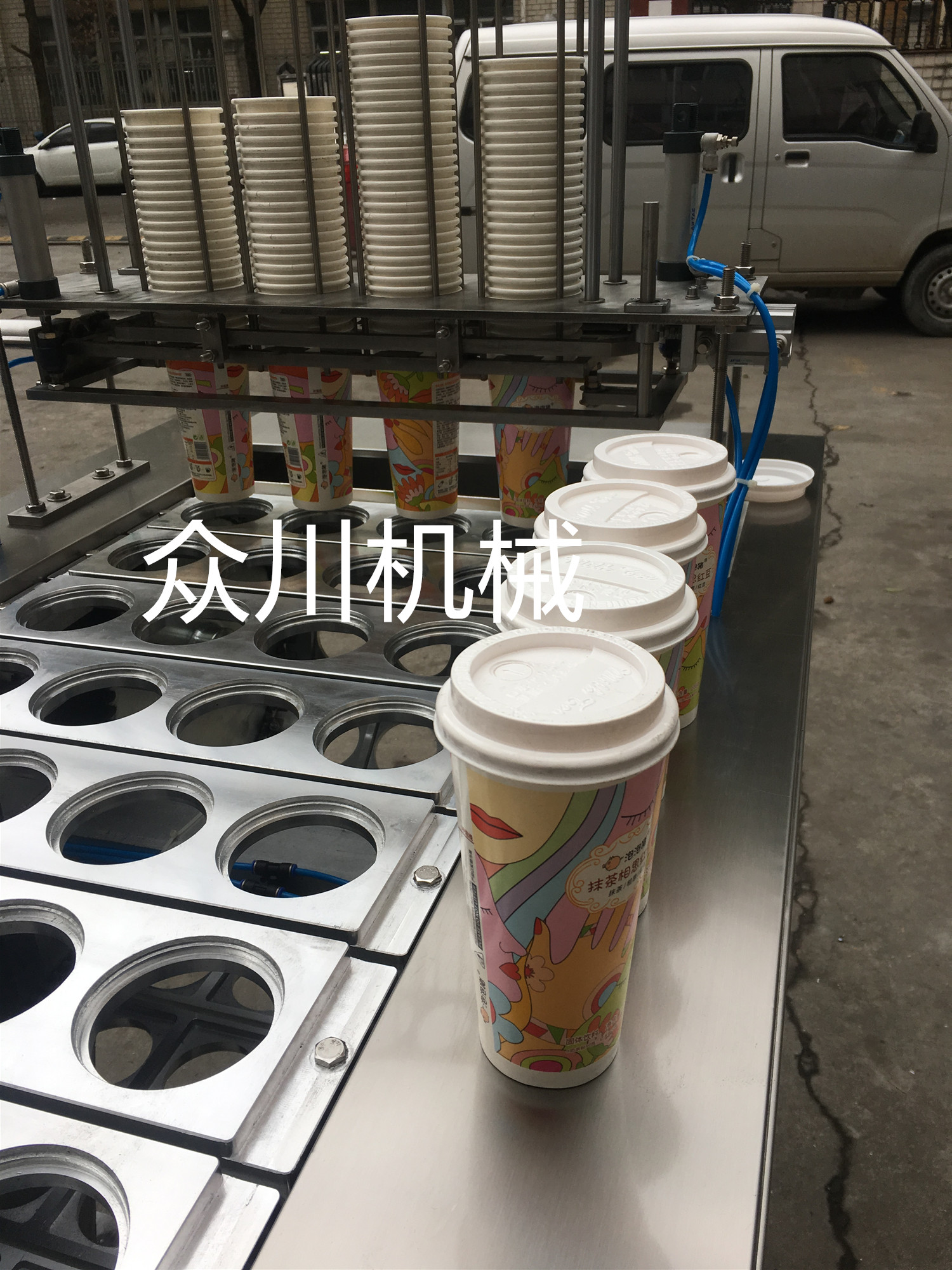 奶茶压盖机 众川机械厂家直销全自动奶茶封口机 奶茶扣盖机3