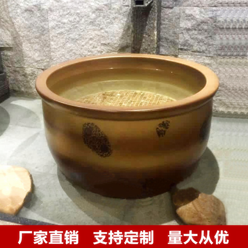 定做陶瓷洗浴大缸 日式温泉极乐汤泉泡澡缸1.1.2米厂家直销