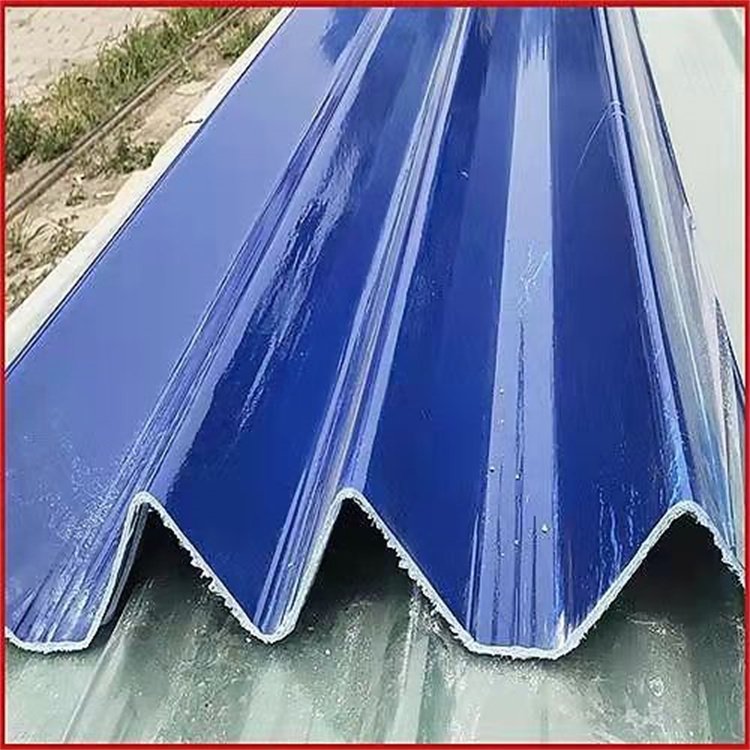 傲嘉 透明阳光板 小波浪型 蓝色四层中空塑料雨棚 彩钢瓦2