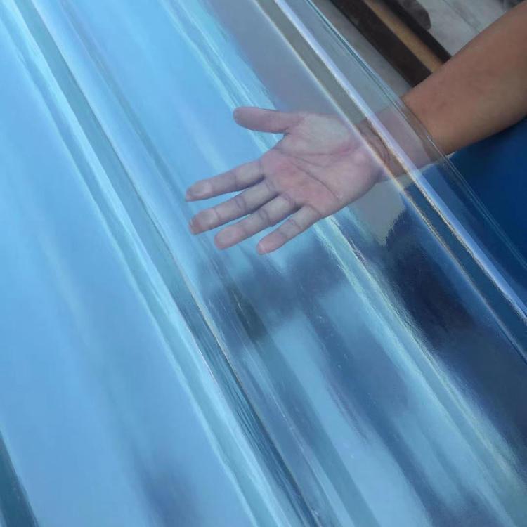 傲嘉 透明阳光板 小波浪型 蓝色四层中空塑料雨棚 彩钢瓦5