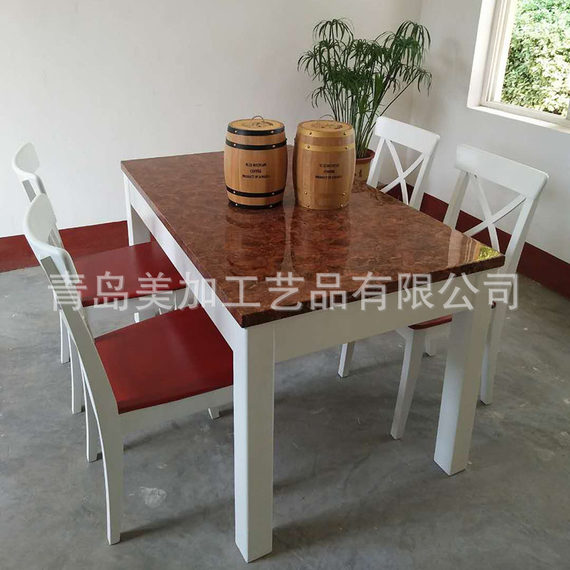 厂家直销简约现代实木快餐桌椅 可伸缩折叠长方圆形家用餐桌4