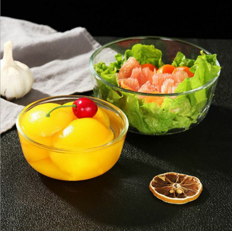 厂家批发简单甜品水果沙拉碗创意调料碗礼品普白料透明玻璃碗7