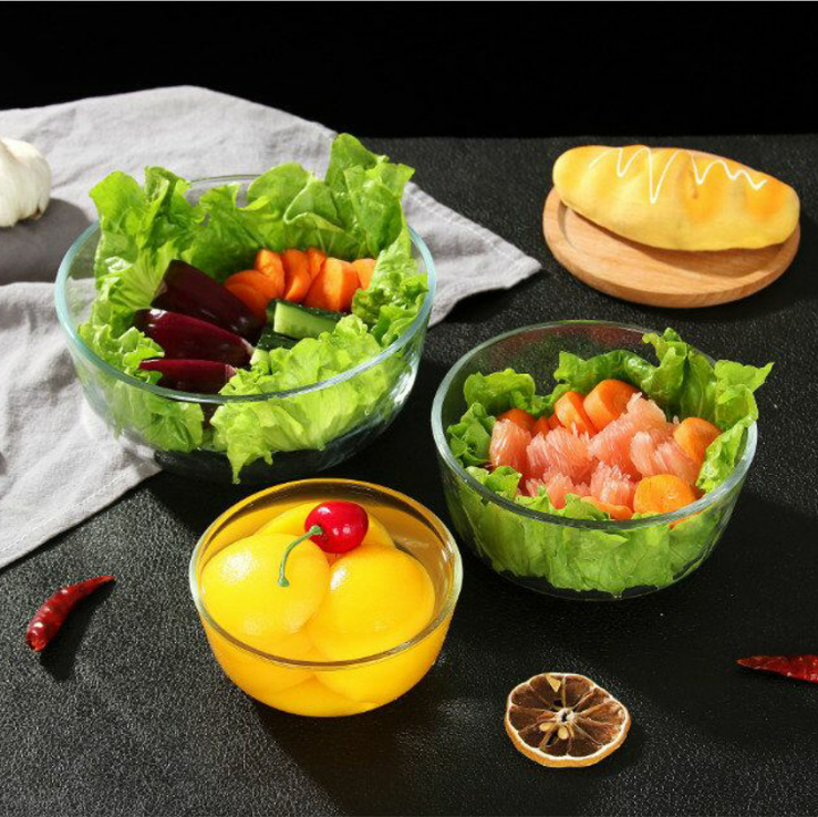 厂家批发简单甜品水果沙拉碗创意调料碗礼品普白料透明玻璃碗6