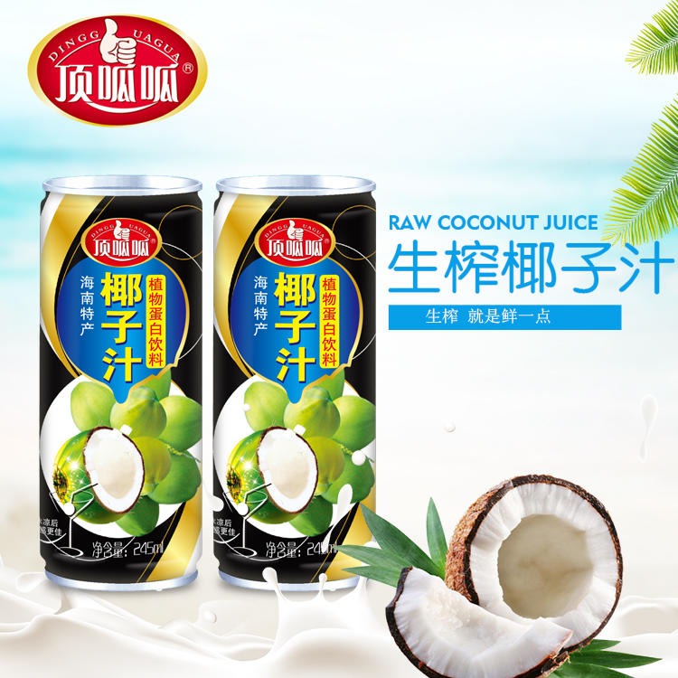 超市便利店零售罐装生榨椰子汁饮料245ml批发 其他软饮料