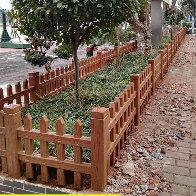 环保水泥仿木篱笆水泥栏杆围栏河道景观护栏栏杆草坪水泥栅栏