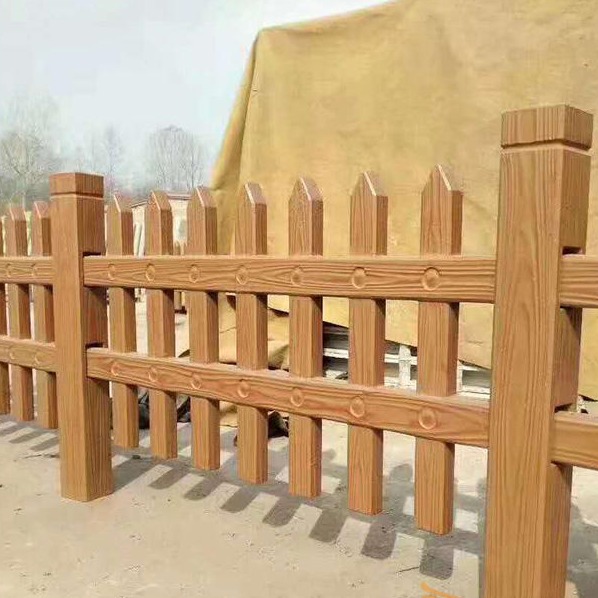 环保水泥仿木篱笆水泥栏杆围栏河道景观护栏栏杆草坪水泥栅栏4