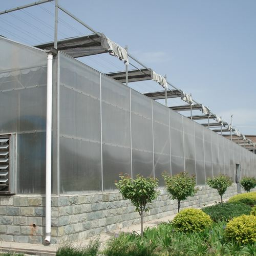 日光温室 连栋智能玻璃温室大棚建设厂家 钢架圆拱尖顶型温室大棚8
