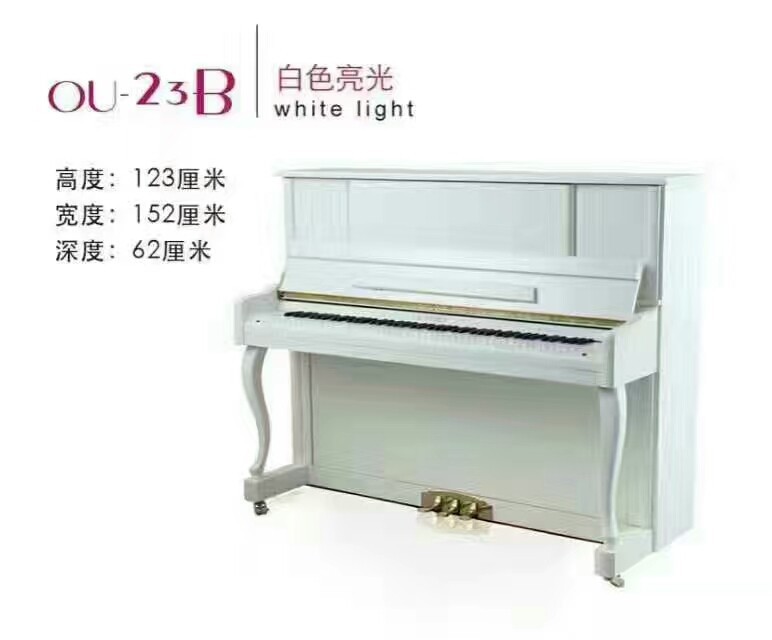 德国品质全新立式钢琴海论威白色亮光UP123型88键精品型厂家直销