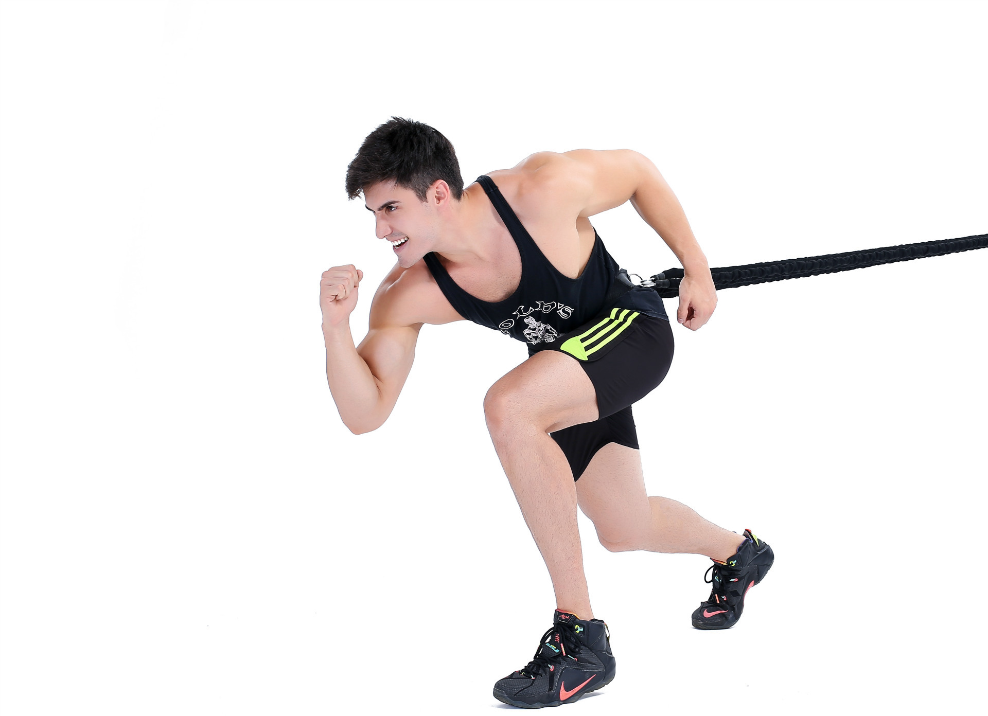 健身器材厂家直销橡胶绳力量训练健身绳阻力拉力绳体能训练绳多功能拉力器2
