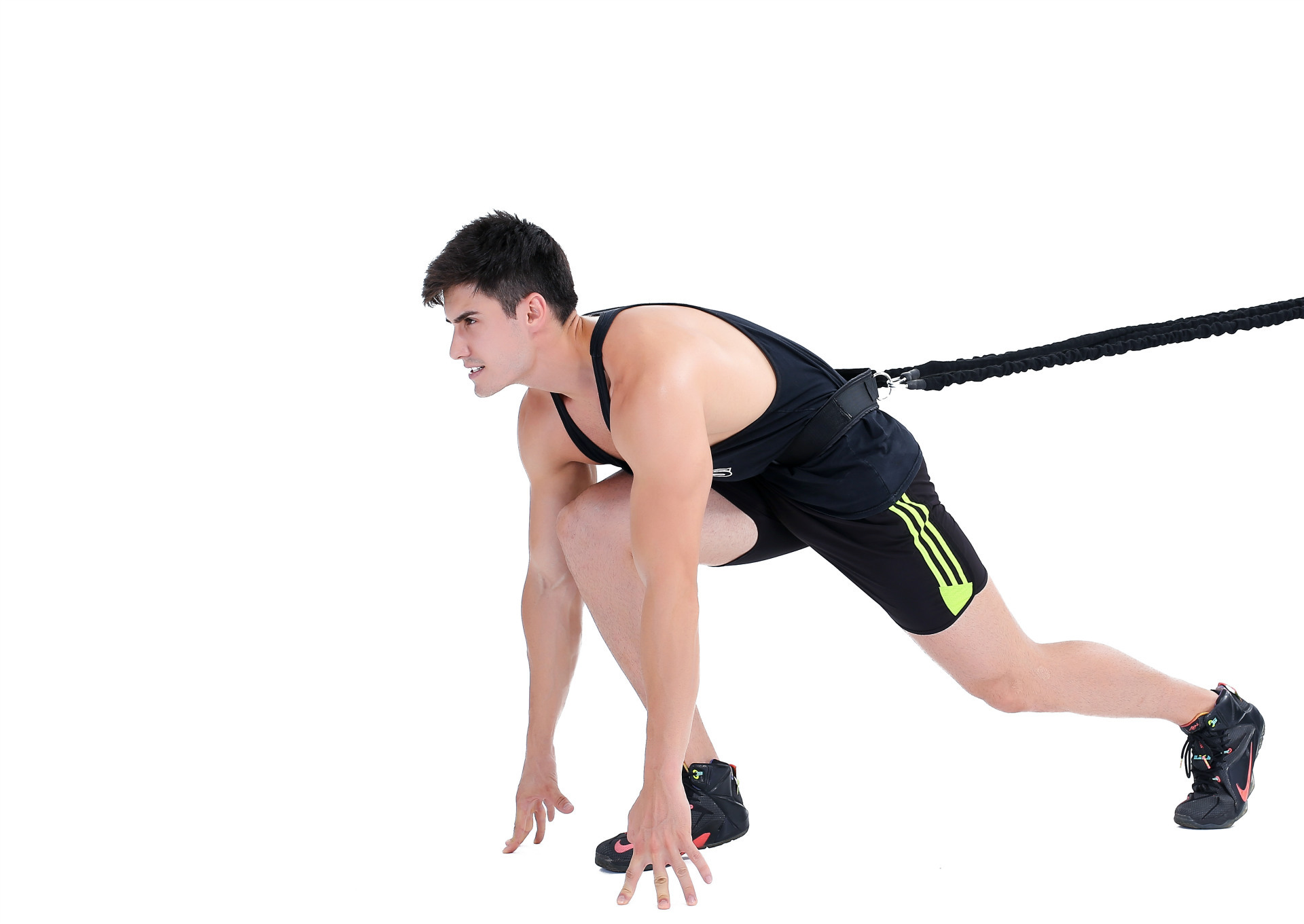 健身器材厂家直销橡胶绳力量训练健身绳阻力拉力绳体能训练绳多功能拉力器4