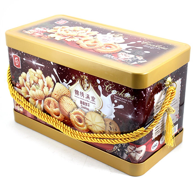 食品铁罐生产厂家 双层曲奇饼干铁罐印刷 粽子铁盒包装厂家