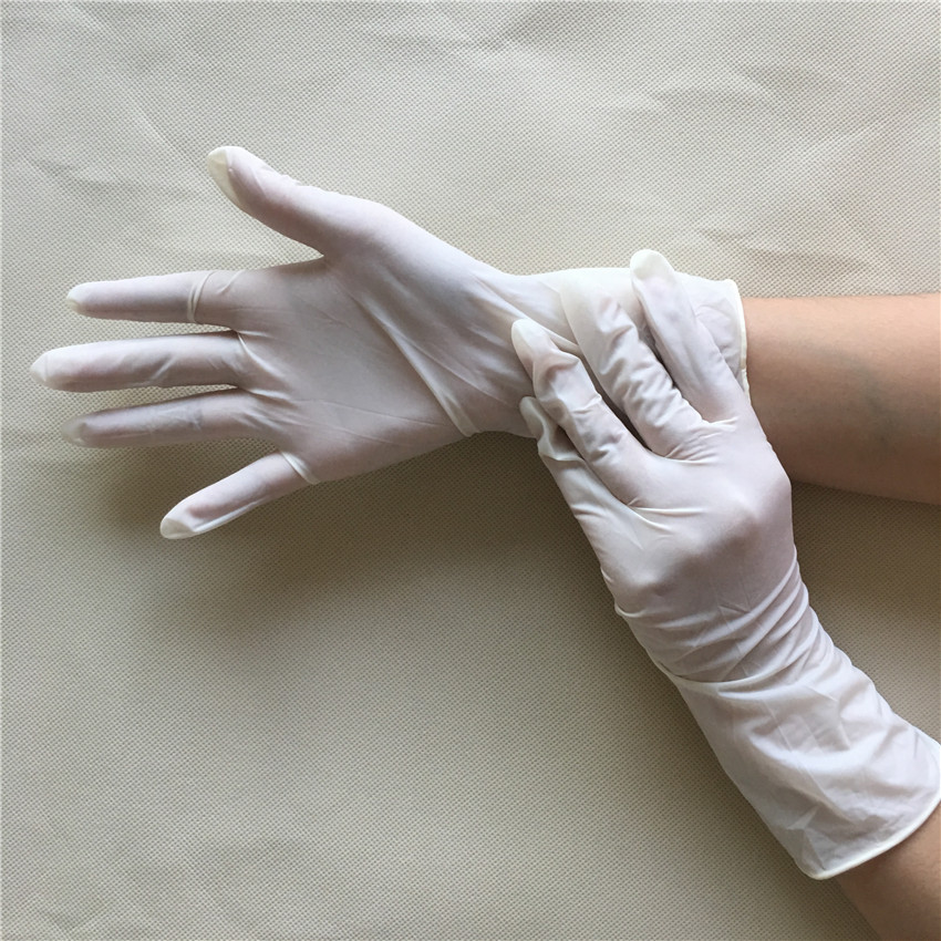 LATEX 一次性乳胶手套9寸无粉麻面乳胶检查手套弹性好耐拉伸2