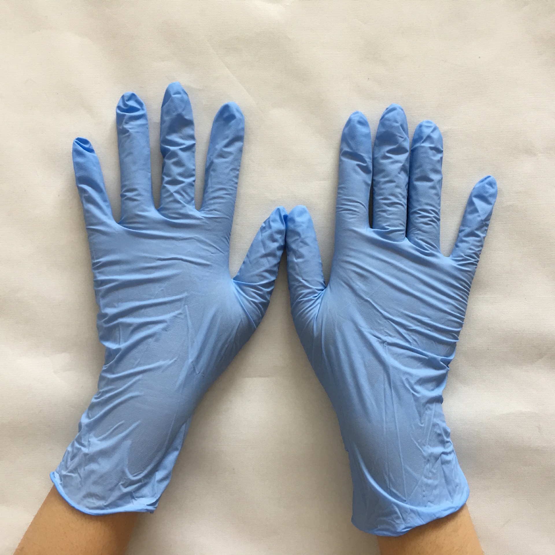 厂家特价一次性丁腈手套 加厚耐磨深蓝色防酸碱实验室橡胶手套5