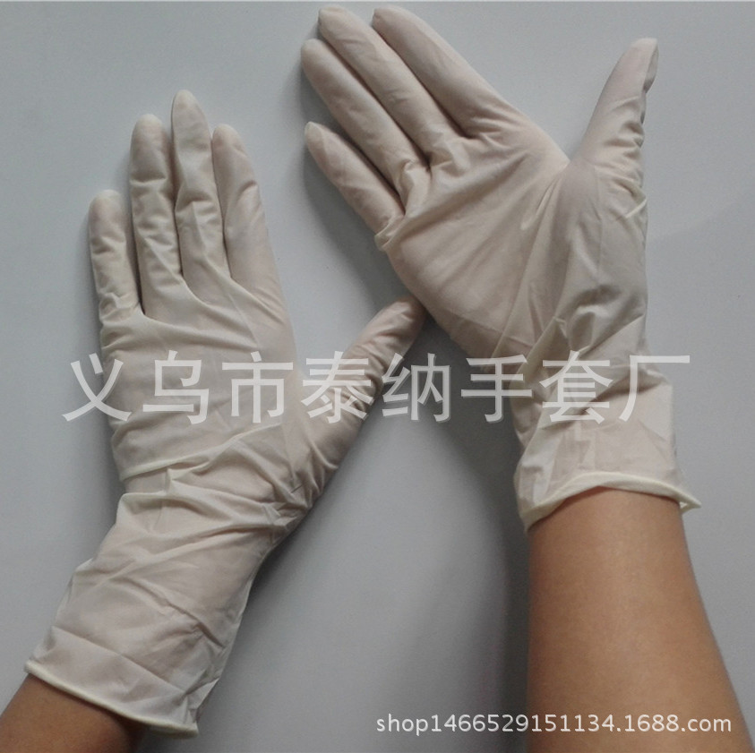 手套一次性乳胶手套一次性乳胶9寸有粉工厂实验室医疗美容手套3